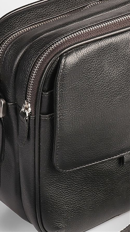 Фото Мужская классическая черная сумка-мессенджер
