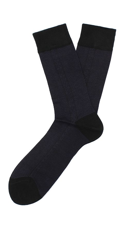 Фото Мужские носки черные с фиолетовым рисунком