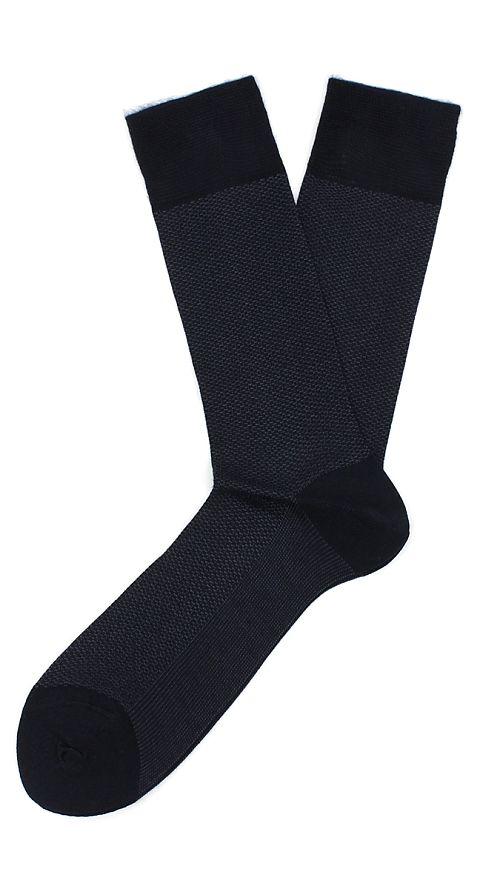 Фото Черные мужские носки с мелким рисунком