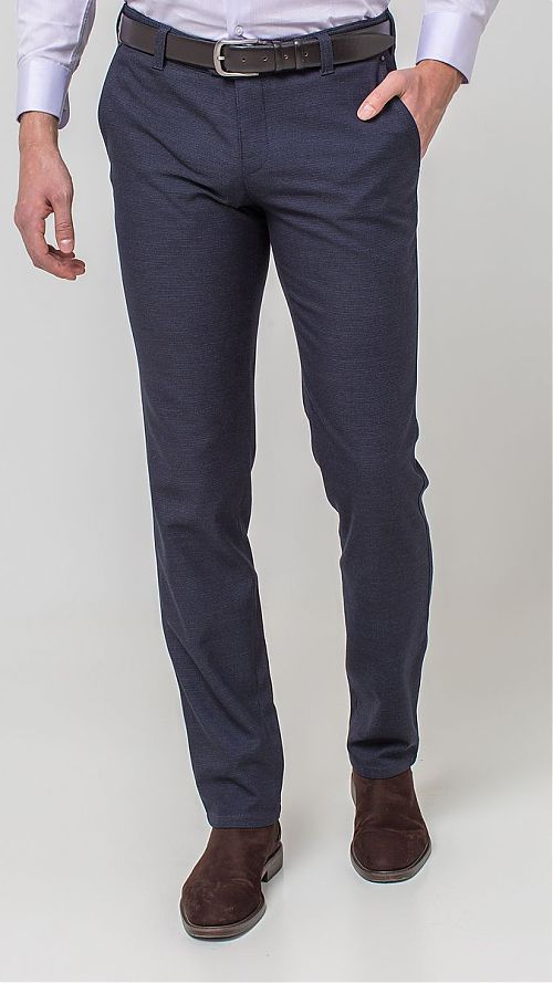 Фото Мужские темно-синие демисезонные брюки
