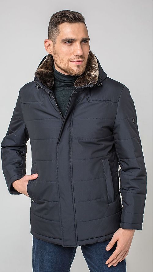 Фото Зимняя утепленная мужская куртка с капюшоном