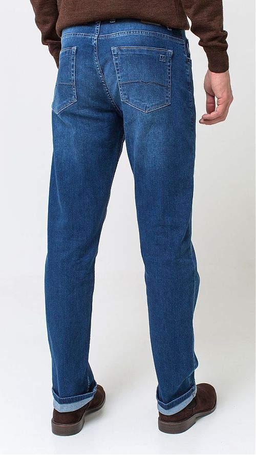 Фото Мужские однотонные синие джинсы
