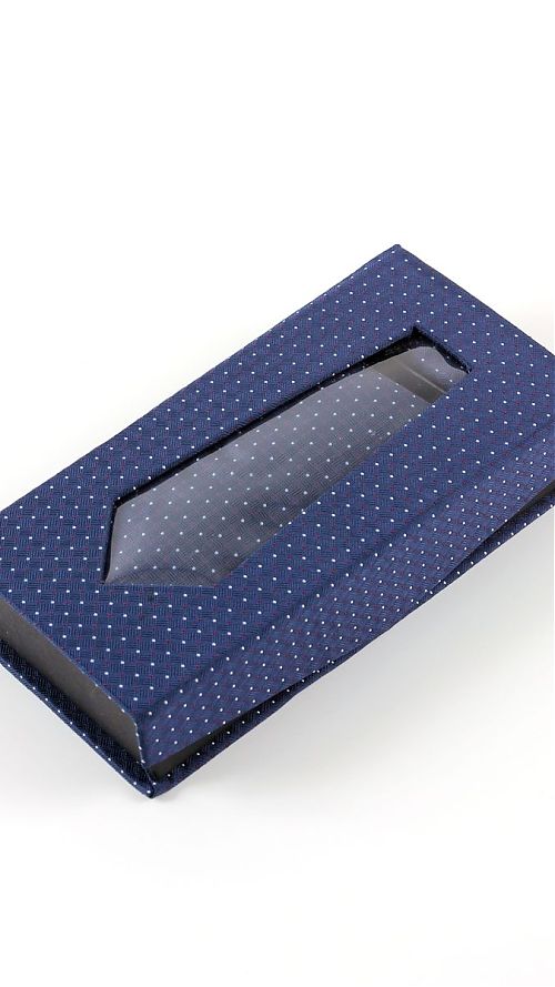 Фото Синий мужской галстук в подарочной упаковке 
