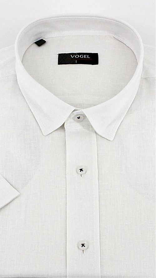 Фото Мужская сорочка льняная белая