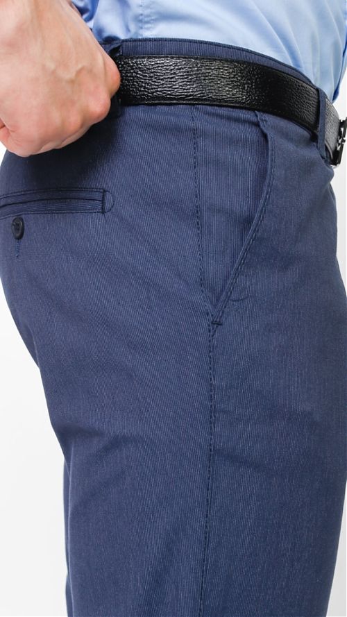 Фото Синие хлопковые мужские брюки