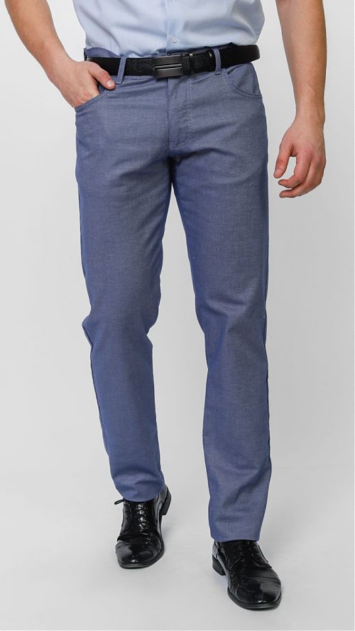 Фото Серо-синие брюки мужские 5 карманов