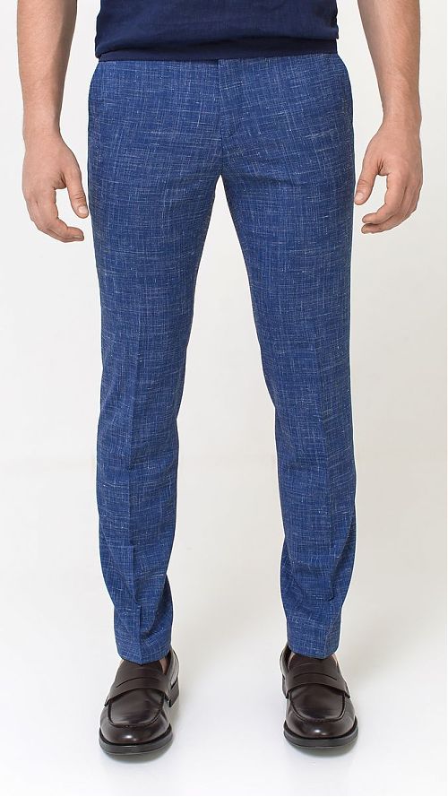 Фото Повседневные летние мужские брюки синий меланж