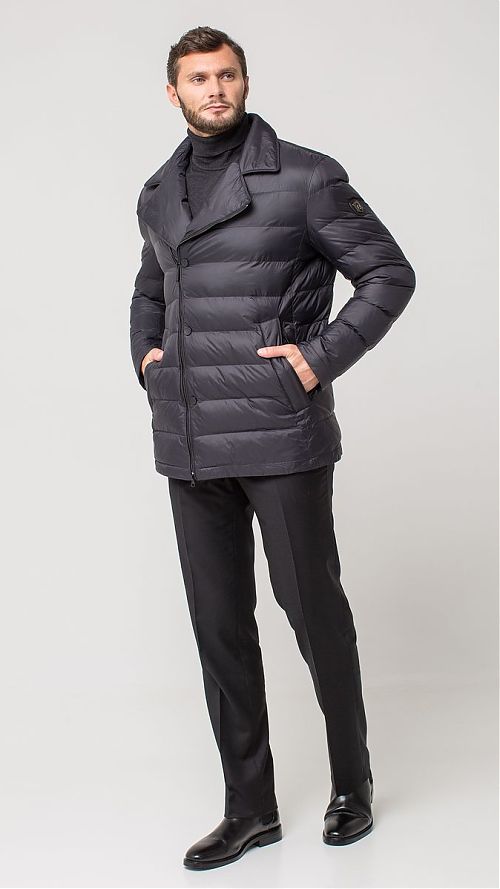 Фото Мужская зимняя темно-синяя куртка