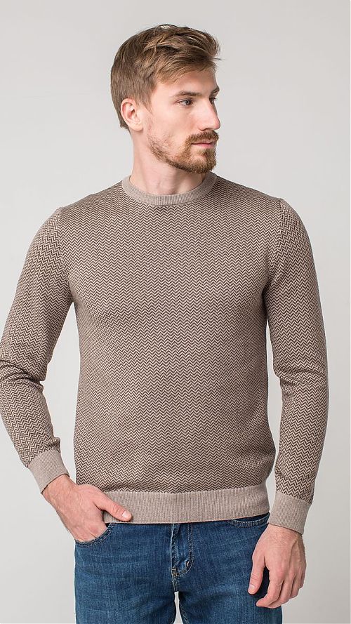 Фото Кремовый мужской свитер