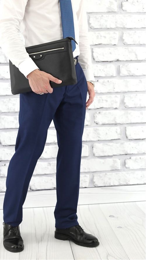 Фото Синие классические мужские брюки