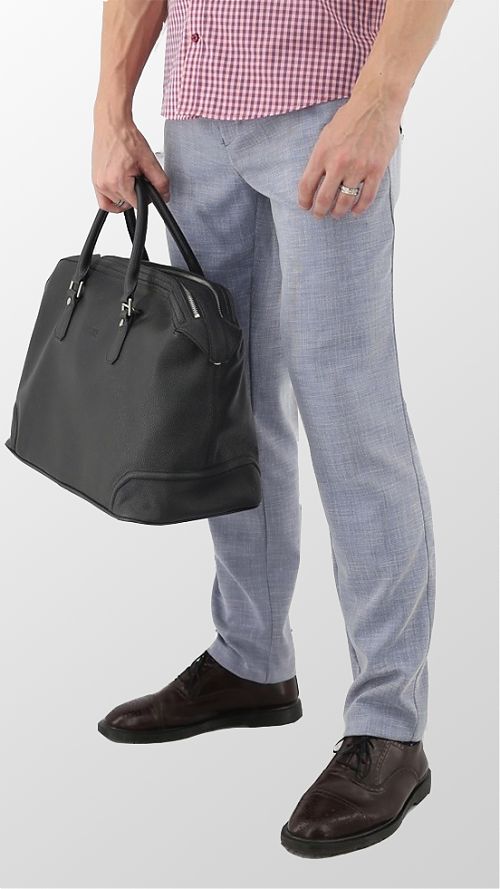 Фото Летние серые мужские брюки 