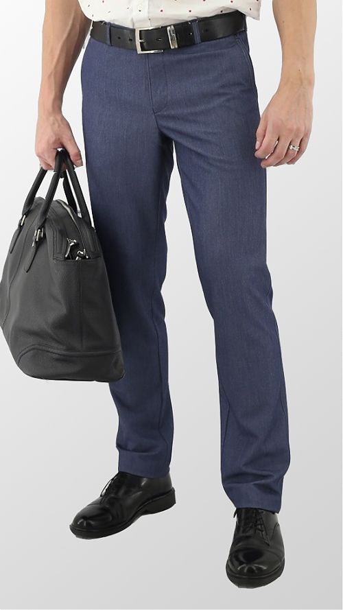 Фото Светло-синие мужские брюки 