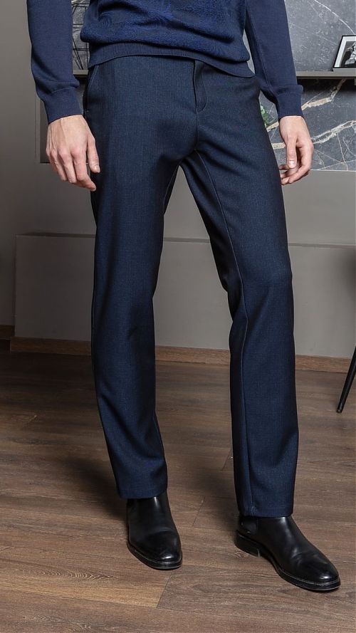 Фото Мужские брюки темно- синие без стрелок