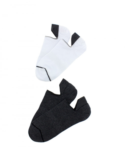 Фото AU-4015 Набор носки мужские Casual белый/т-серый меланж